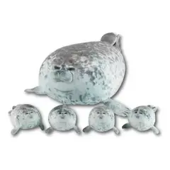 GENERICO - Peluche Foca Guatona Madre Con 4 Focas Bebés