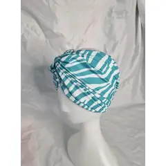 EL ESPACIO DE TOMMY - Turbante Cintillo clínico lycra cebra verde agua blanco