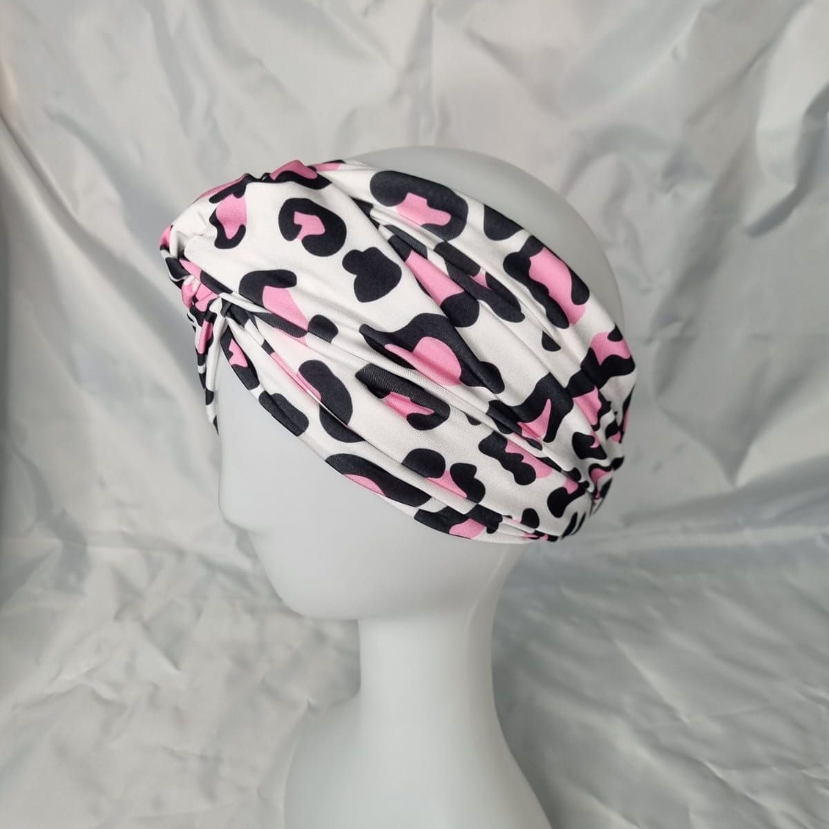 EL ESPACIO DE TOMMY - Turbante  cintillo clínico lycra animal print rosa negro blanco