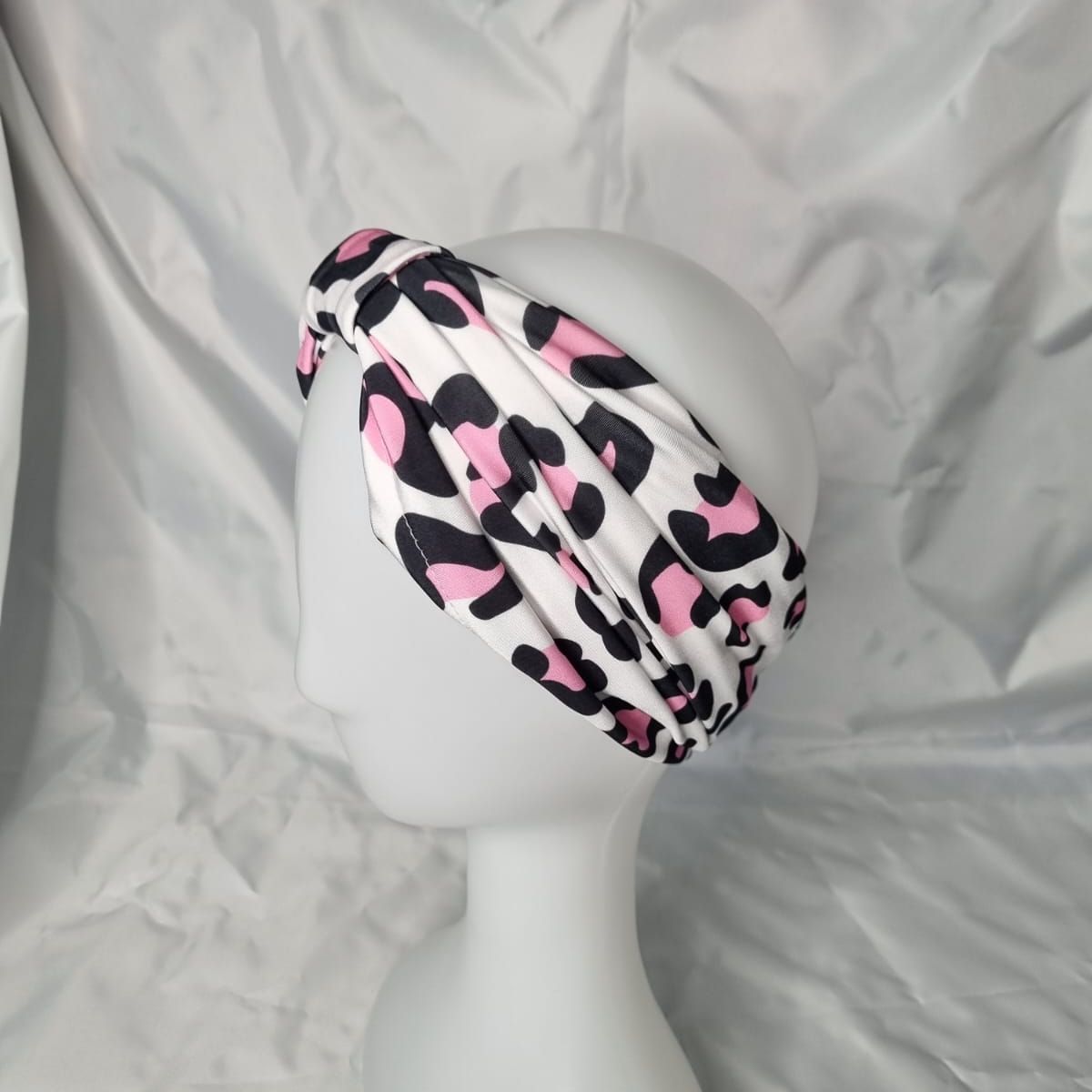 EL ESPACIO DE TOMMY - Turbante  cintillo clínico lycra animal print rosa negro blanco
