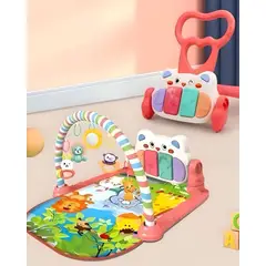 GENERICO - GIIMNASIO INFANTIL PISO CAMINADOR ROSA 2 EN 1