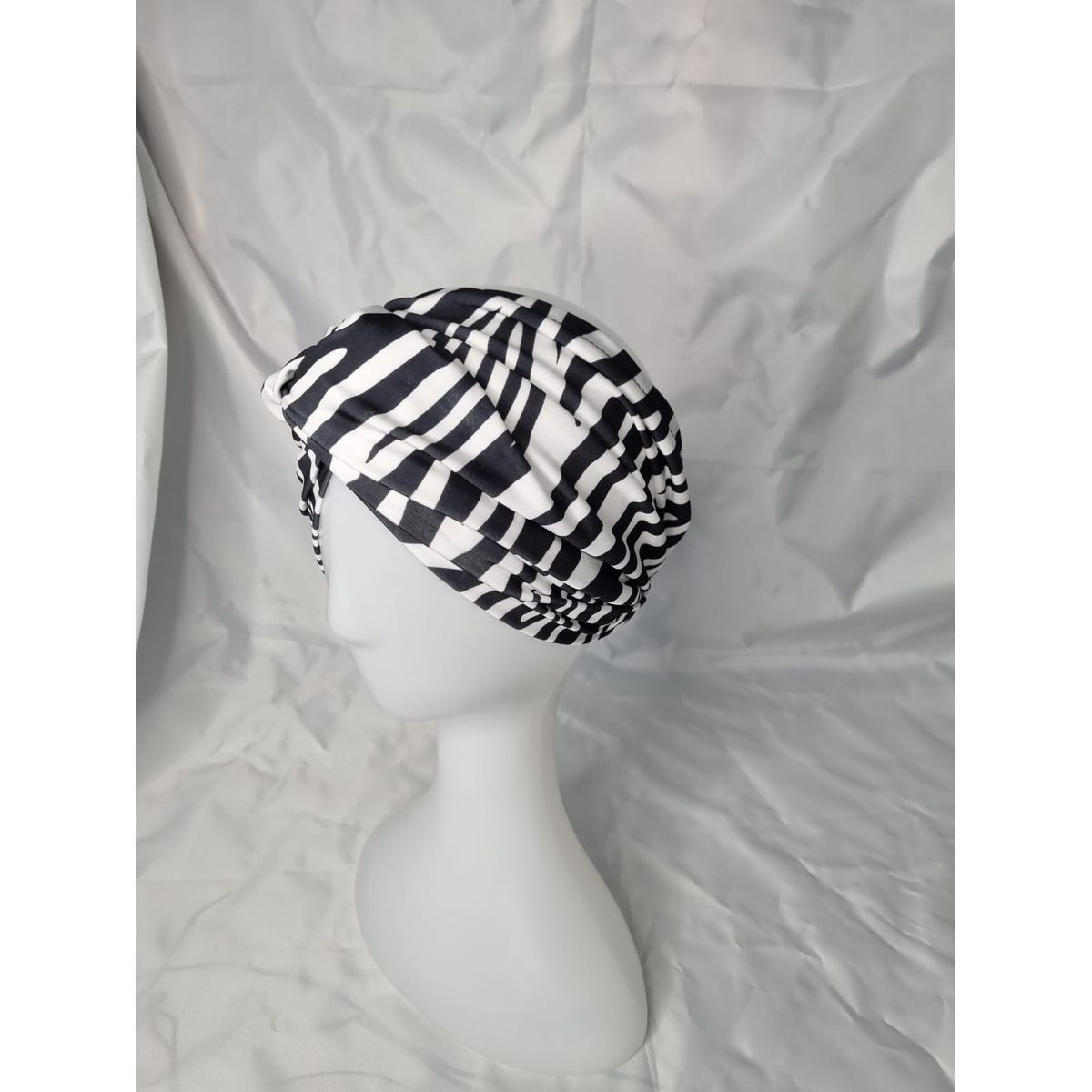 EL ESPACIO DE TOMMY - Turbante cintillo clínico lycra cebra negro blanco