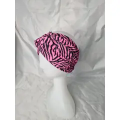 EL ESPACIO DE TOMMY - Turbante cintillo clínico lycra cebra fucsia negro