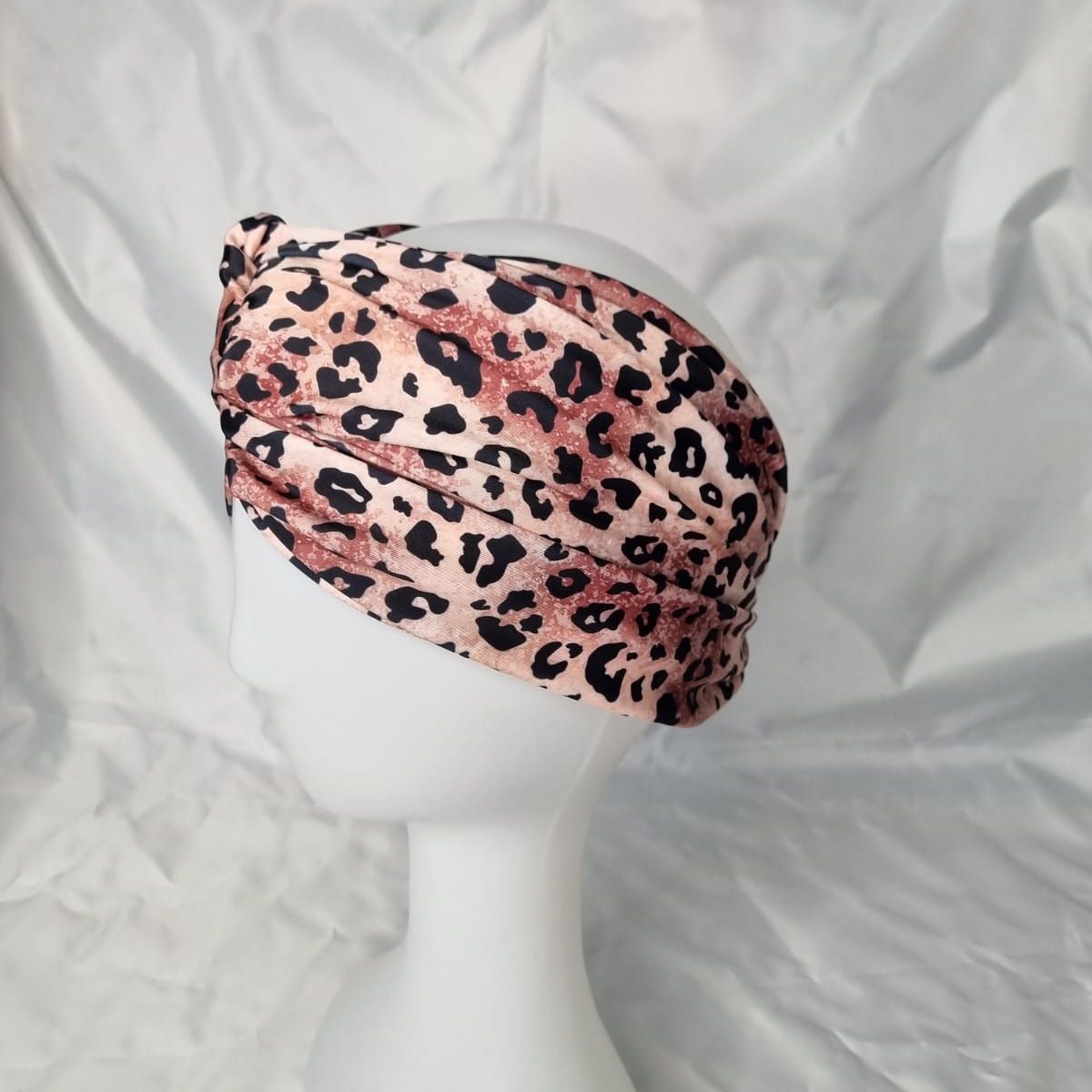 EL ESPACIO DE TOMMY - Turbante cintillo clínico lycra animal print negro