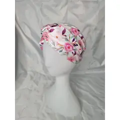 EL ESPACIO DE TOMMY - Turbante cintillo clínico lycra flores rosa