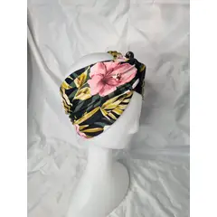EL ESPACIO DE TOMMY - Turbante cintillo clínico lycra negro flores