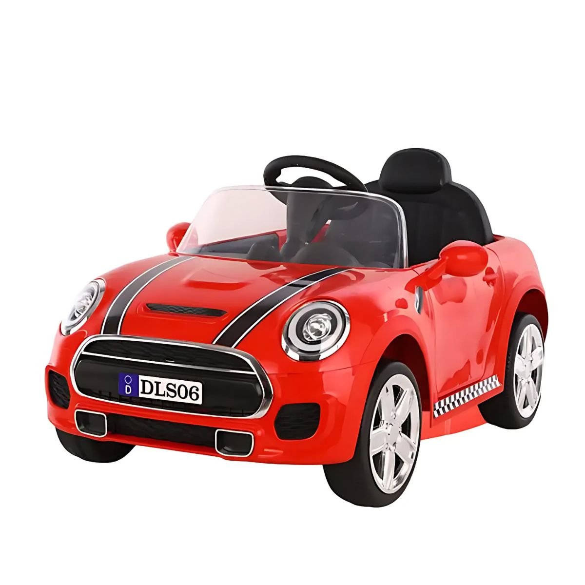 JUGUETERIA - Auto Eléctrico Niños Bebés Estilo Min Cooper Música y luces - Color Rojo