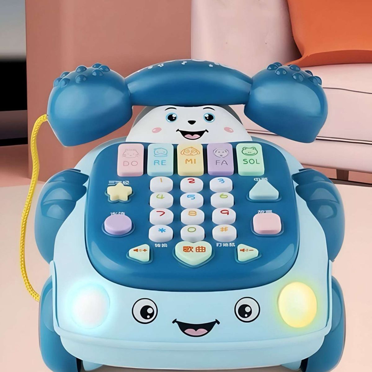 GENERICO - JUGUETE TELÉFONO CARRO PARA BEBÉ EDUCATIVO DESARROLLO COGNITIVO AZUL
