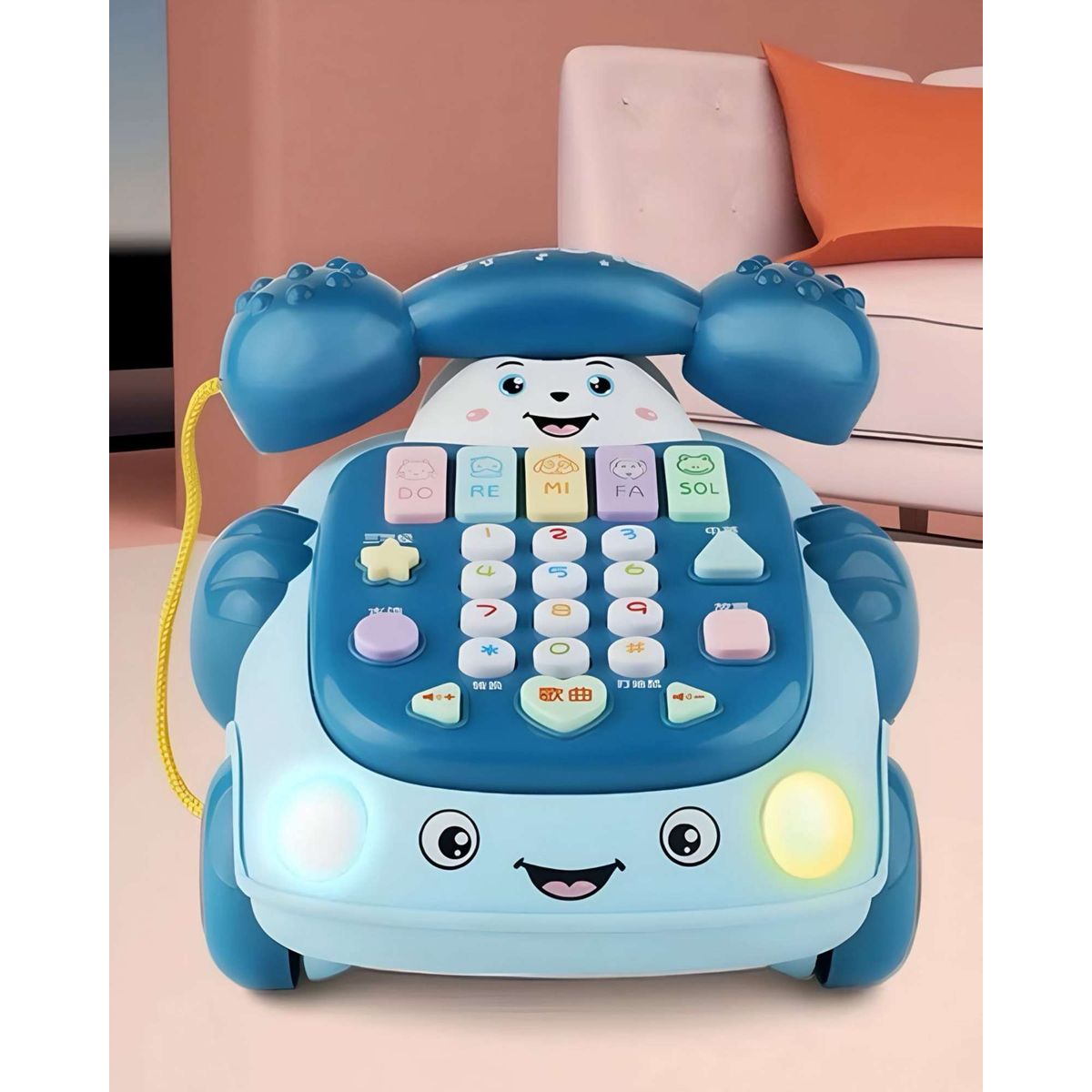GENERICO - JUGUETE TELÉFONO CARRO PARA BEBÉ EDUCATIVO DESARROLLO COGNITIVO AZUL