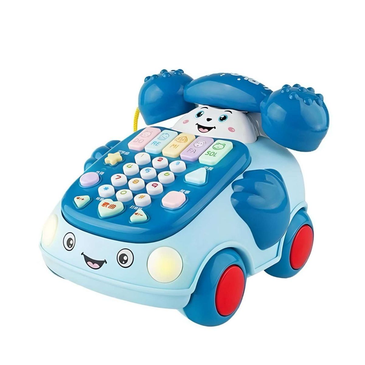 GENERICO - JUGUETE TELÉFONO CARRO PARA BEBÉ EDUCATIVO DESARROLLO COGNITIVO AZUL