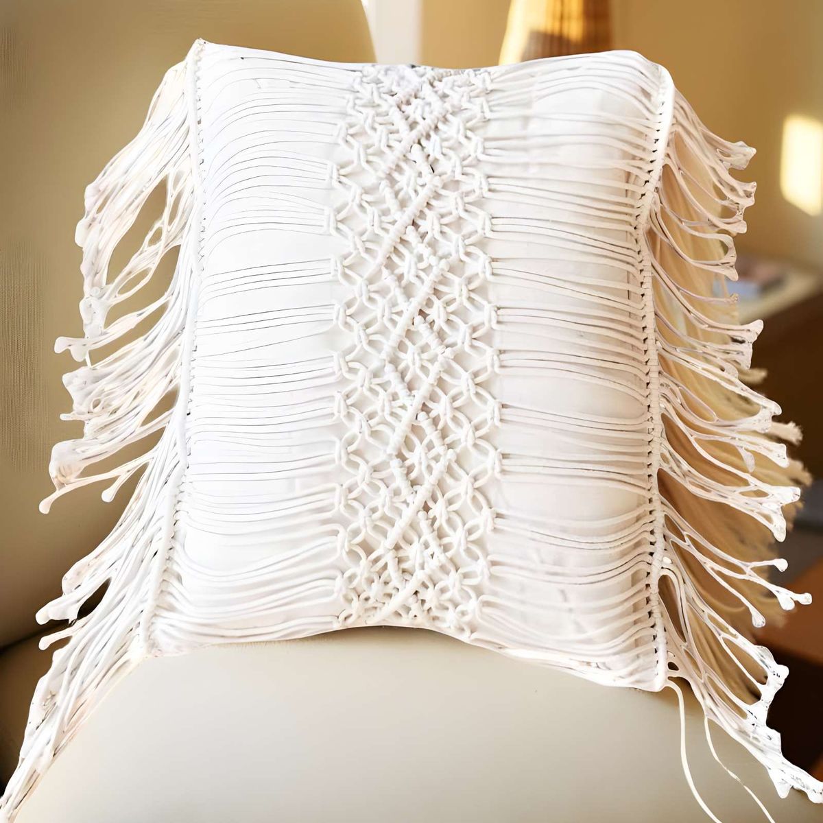 GENERICO - SET DE 2 FUNDAS DE COJIN ESTILO BOHEMIO 45X45 CM BLANCO 02