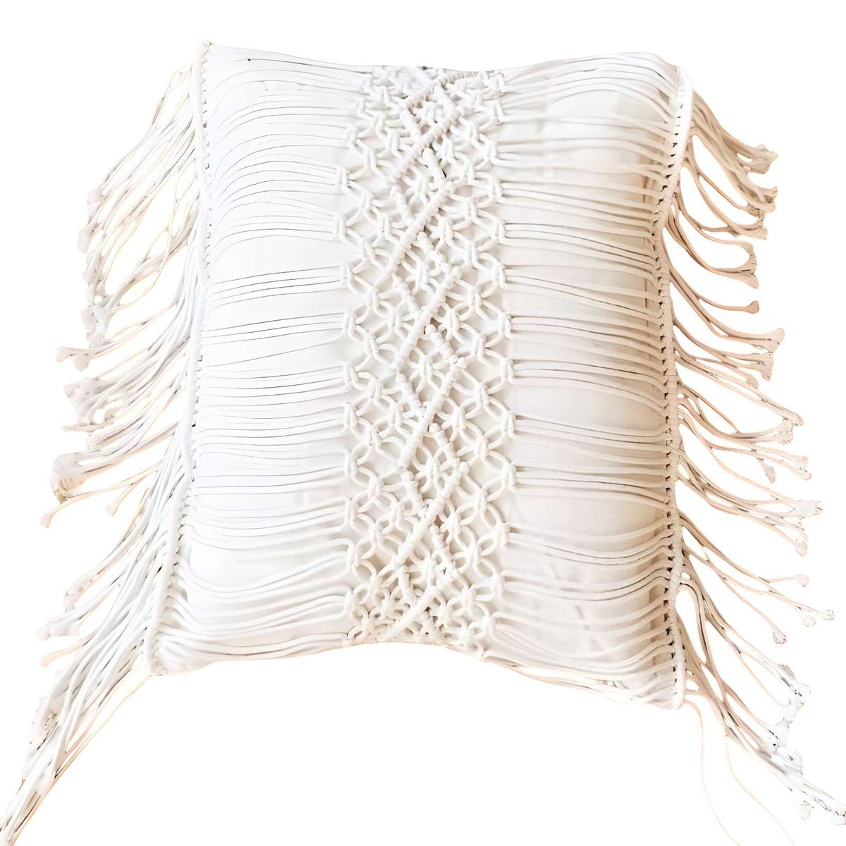 GENERICO - SET DE 2 FUNDAS DE COJIN ESTILO BOHEMIO 45X45 CM BLANCO 02