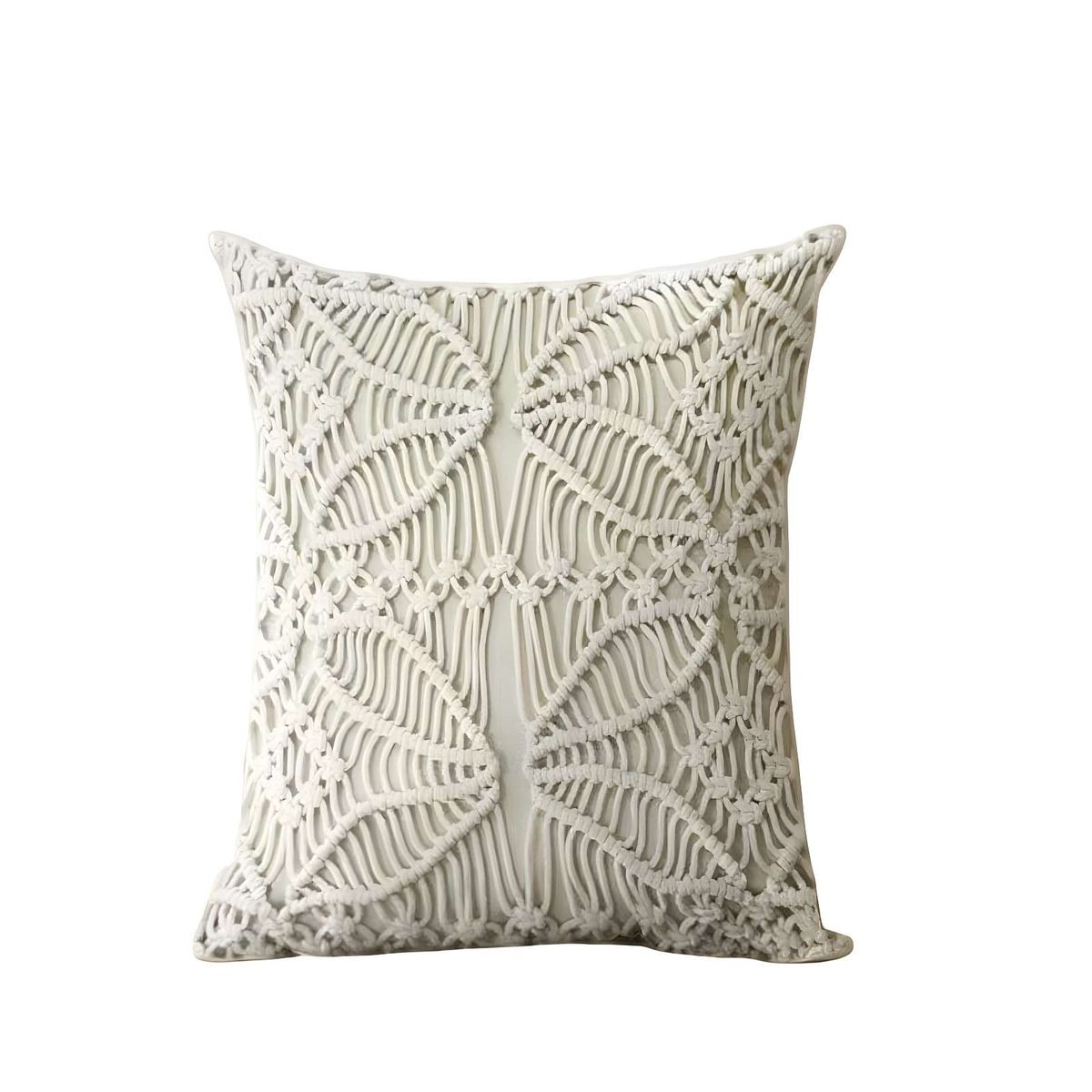 GENERICO - SET DE 4 FUNDAS DE COJIN ESTILO BOHEMIO 45X45 CM BLANCO 05