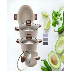 GENERICO - JUEGO DE OLLAS DE COCINA 7 PIEZAS BLANCO