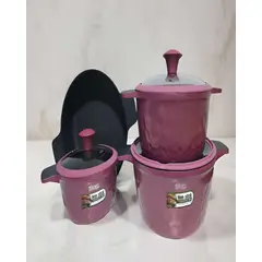 GENERICO - JUEGO DE OLLAS DE COCINA 7 PIEZAS MORADO