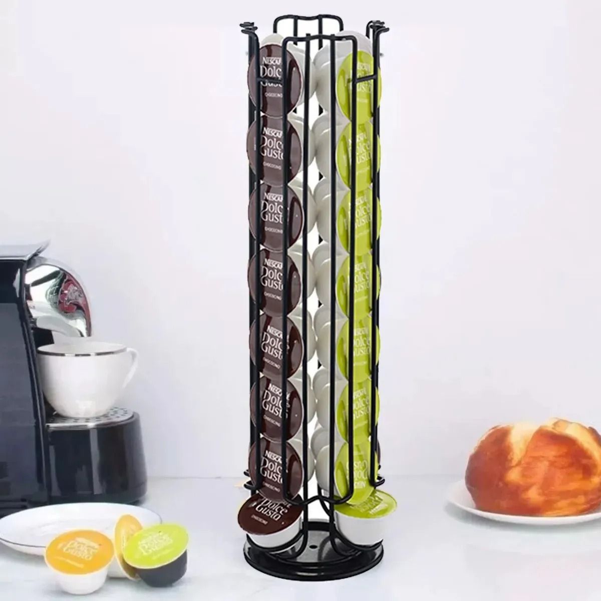 GENERICO - Porta Cápsula Para Dolce Gusto Giratorio 360° 32 Capsulas Negro