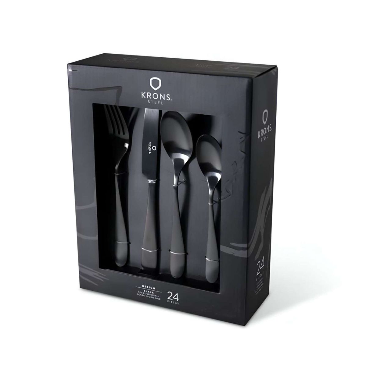 KRONS - Cuchillería de Mesa 24 piezas Black - Krons