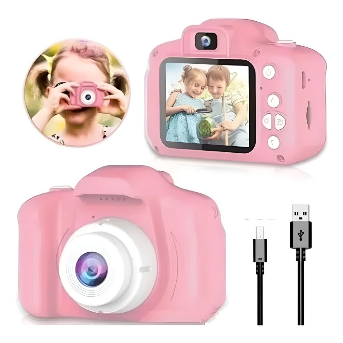 GENERICO - Juguete Mini Cámara Fotográfica Digital Para Niños Rosa