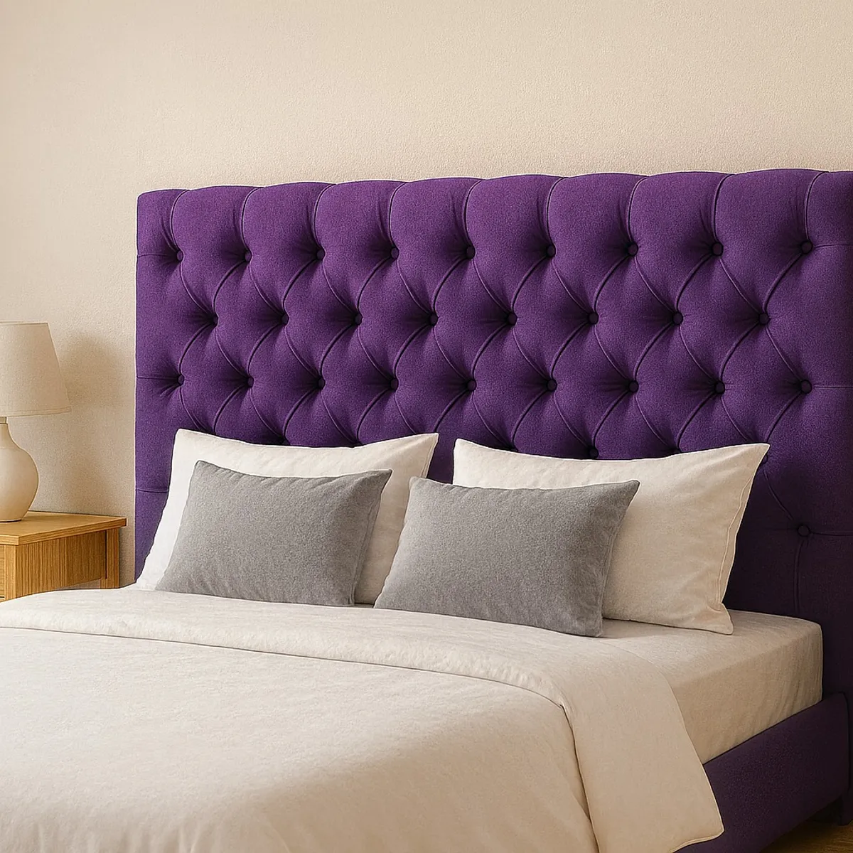 GENERICO - Respaldo 2 Plazas Classic Line Buttons Morado