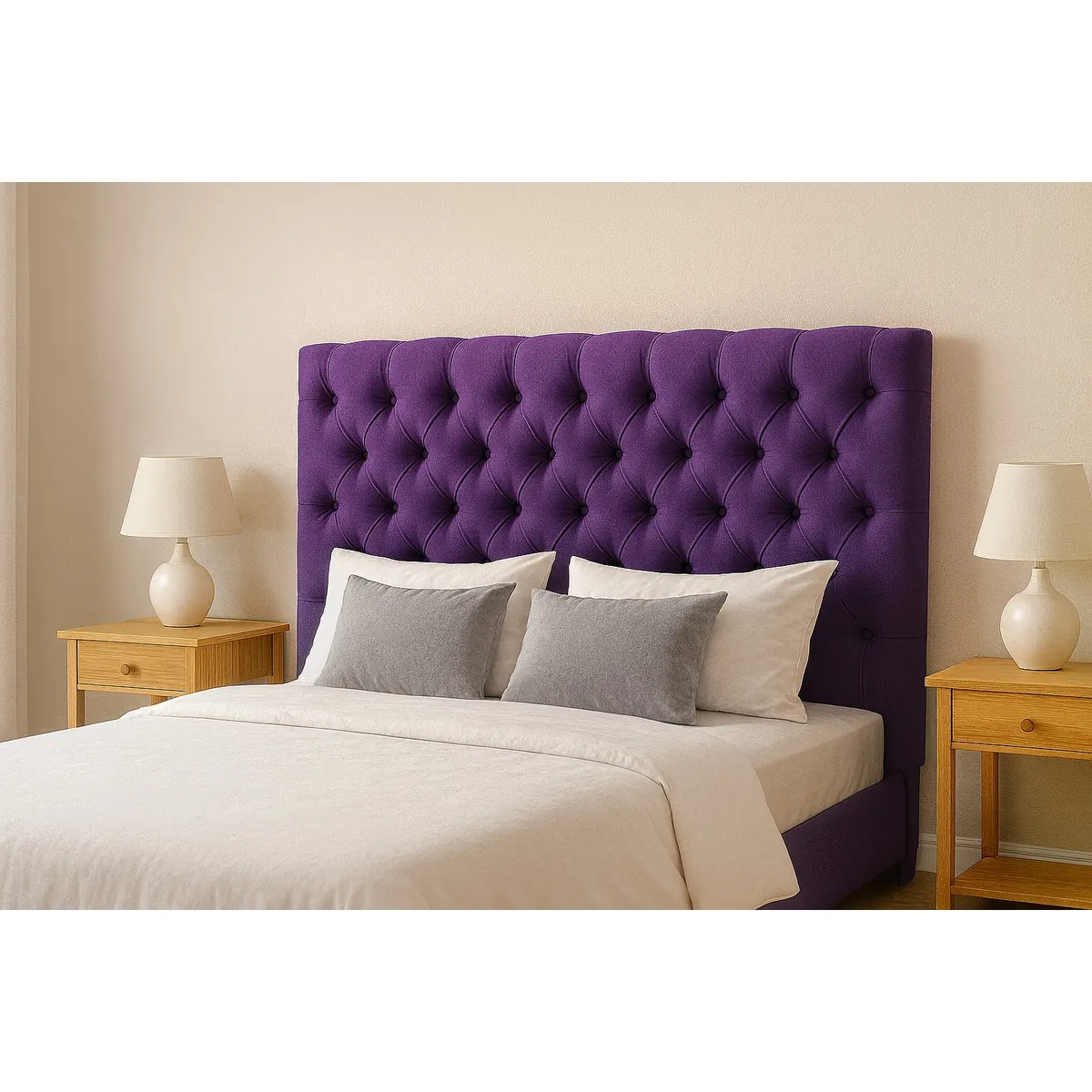 GENERICO - Respaldo 2 Plazas Classic Line Buttons Morado