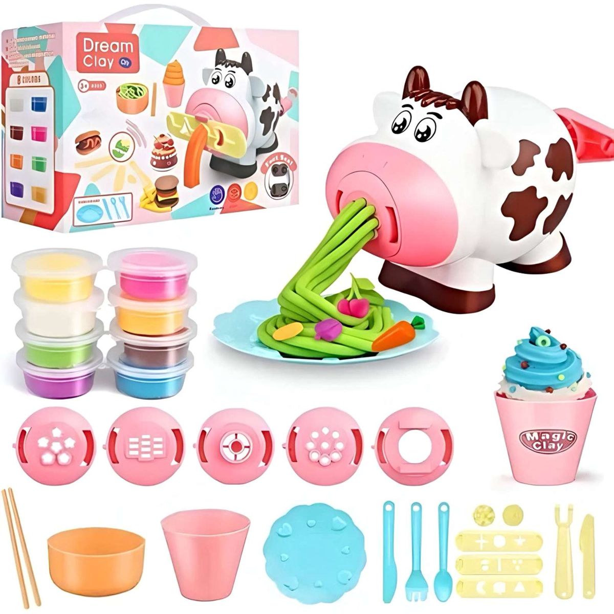 GENERICO - JUEGO DE PLASTICINA PARA HACER HELADOS Y PASTA