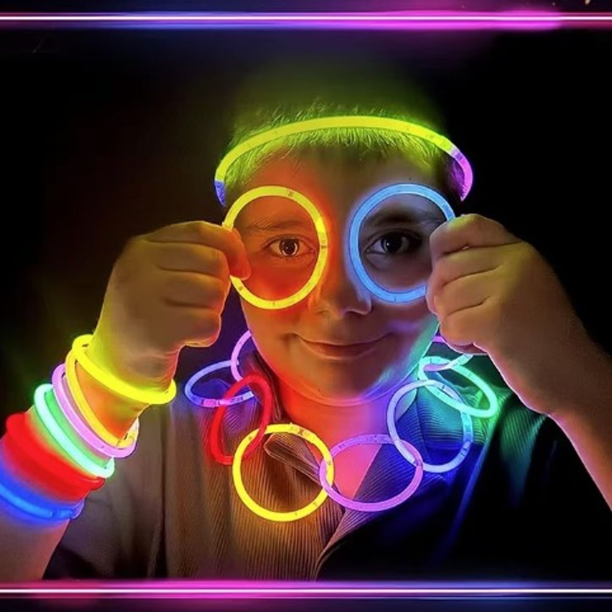 GENERICO - 15 pulseras luminosas fluor cotillón fiesta varillas fluorescente neón