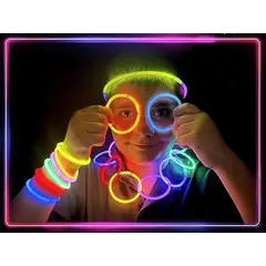 GENERICO - 15 pulseras luminosas fluor cotillón fiesta varillas fluorescente neón