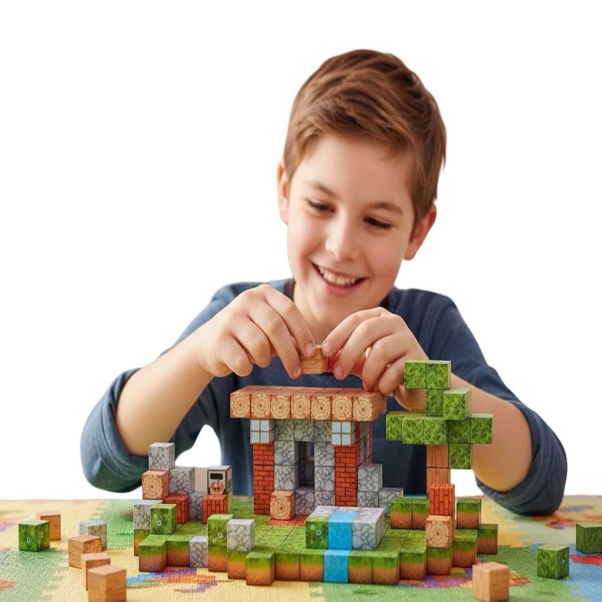 MINECRAFT - Juguete Cubo Magnetico 312 piezas diseño Mine-cratf