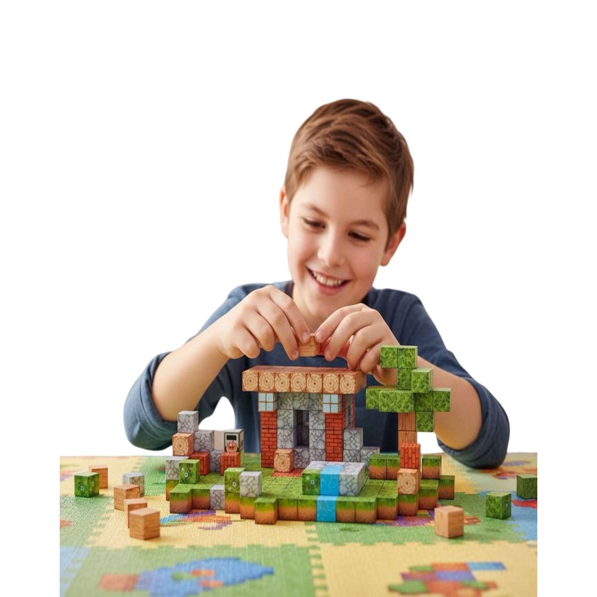 MINECRAFT - Juguete Cubo Magnetico 312 piezas diseño Mine-cratf