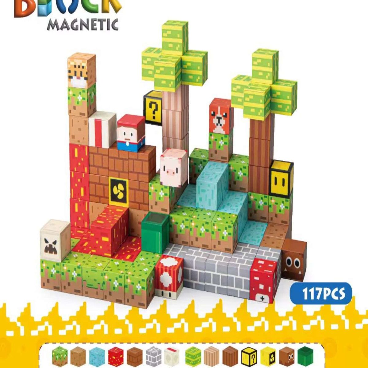 MINECRAFT - Juguete Cubo Magnetico 117 piezas diseño Mine-cratf