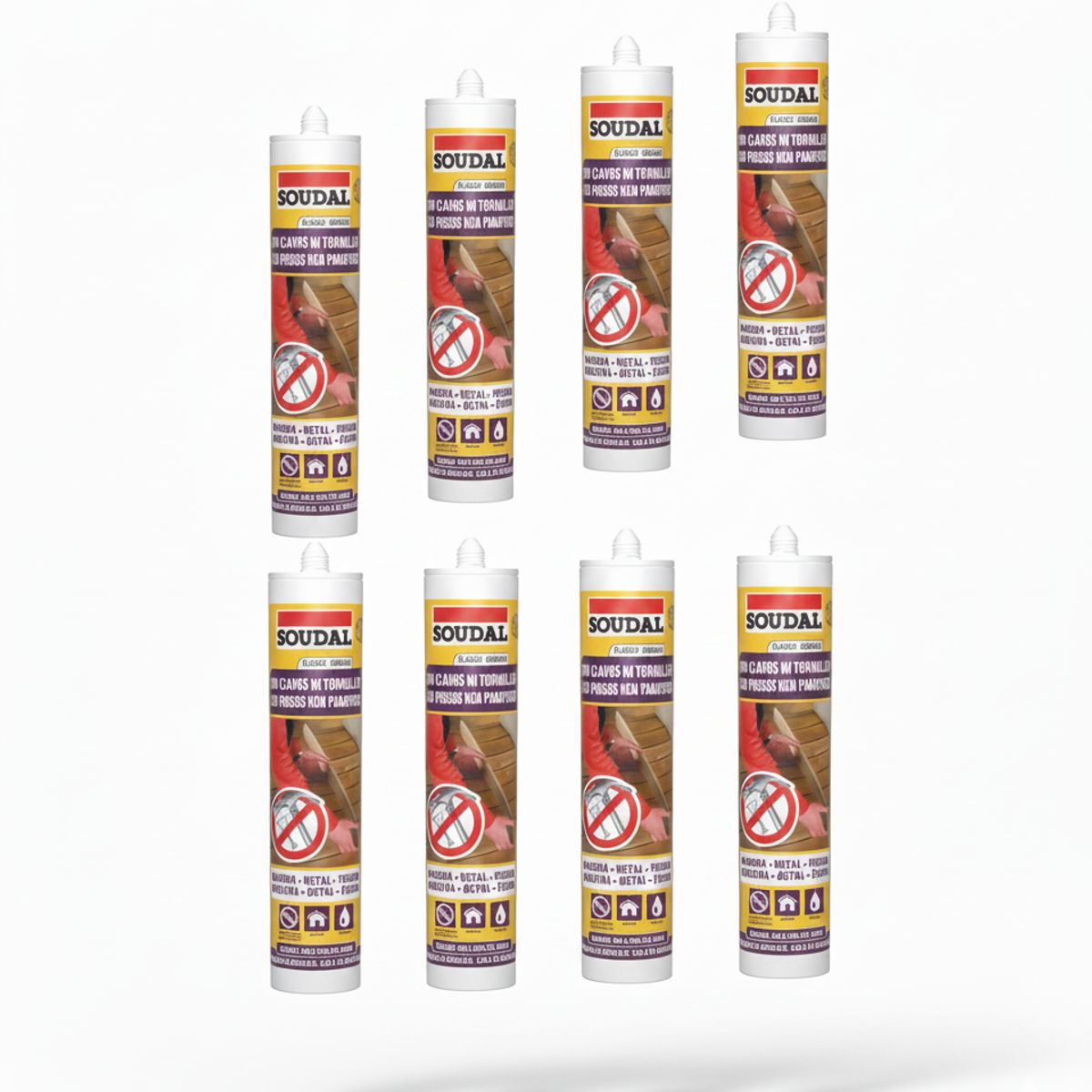 SOUDAL - Silicona Adhesivo de Montaje Blanco 280 Ml. 6 Unidades Soudal