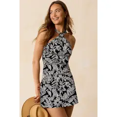 GLORIAHOON - Tankini sexy falda, cruzado, estampado negro