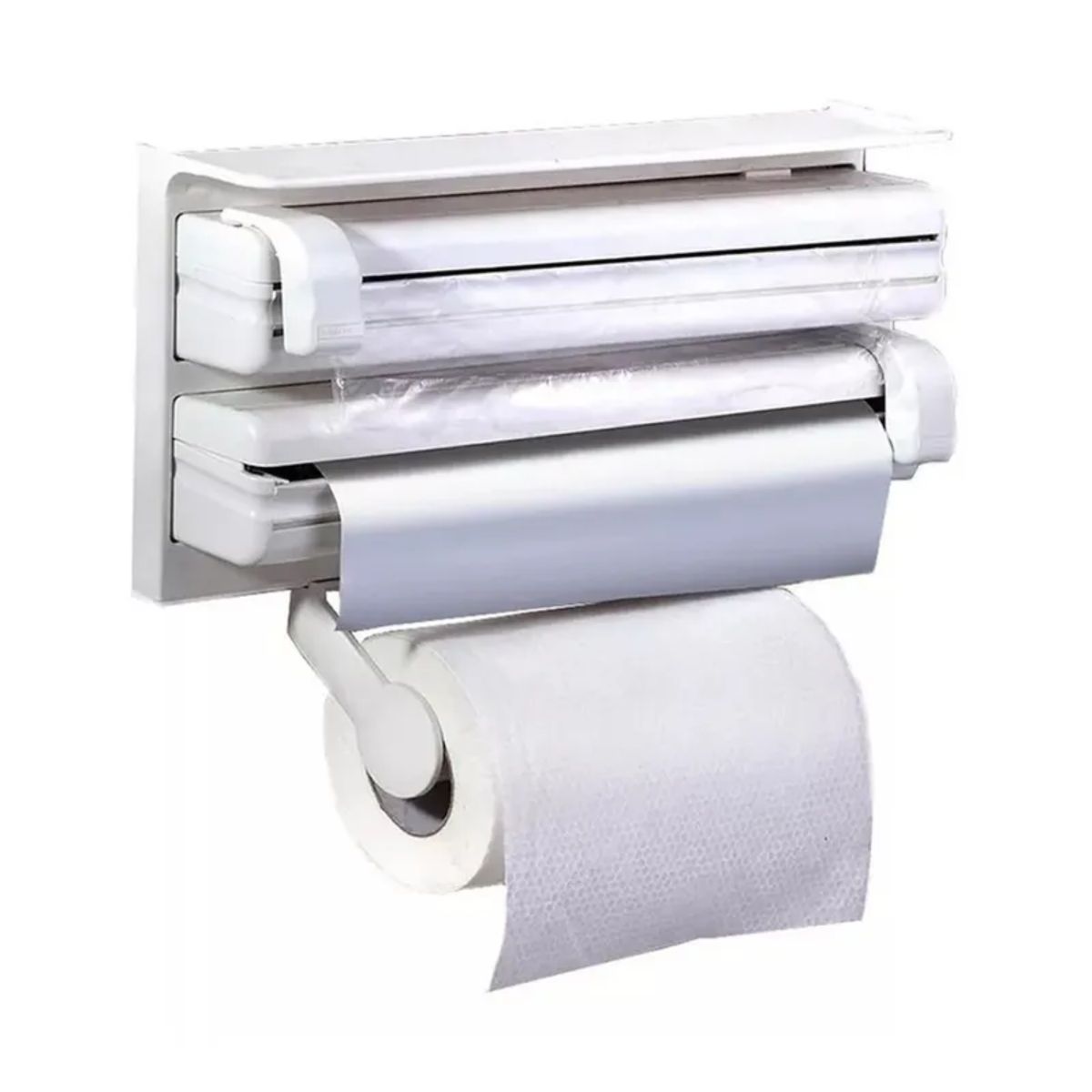 GENERICO - Dispensador De Papel Cocina Plastico Toallas Aluminio 3 En 1.