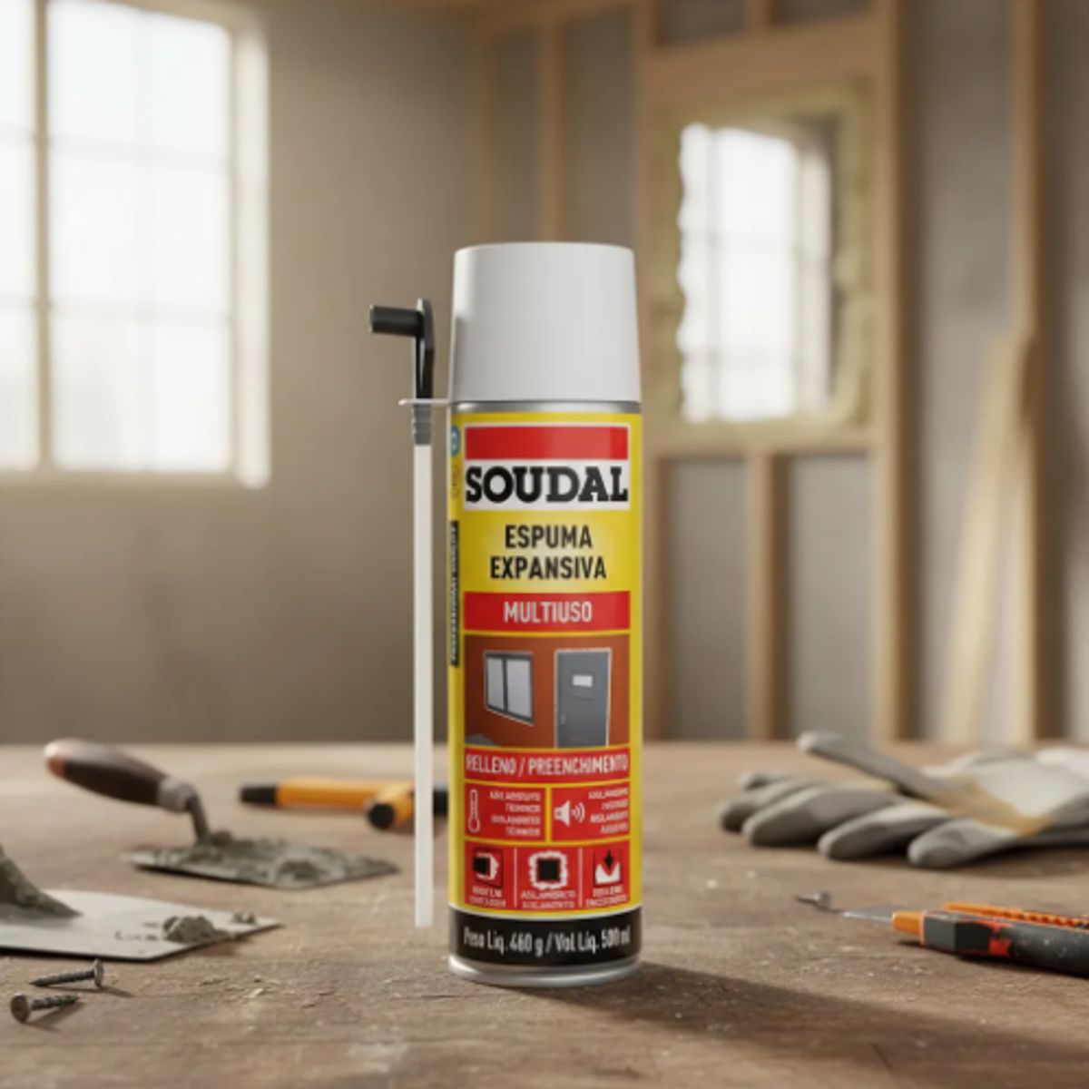 Espuma Expansiva Poliuretano Soudal 500 Ml. Uso Profesional, marca SOUDAL - Foto Principal
