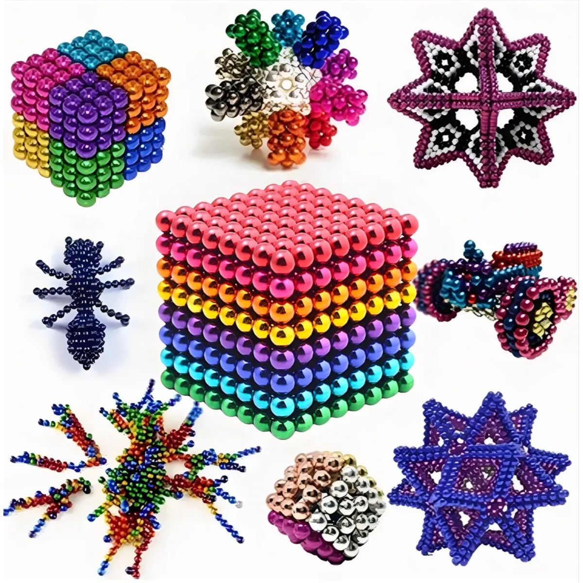 KINDA NICE - 3mm 216pcs Cuentas Magnéticas De Colores