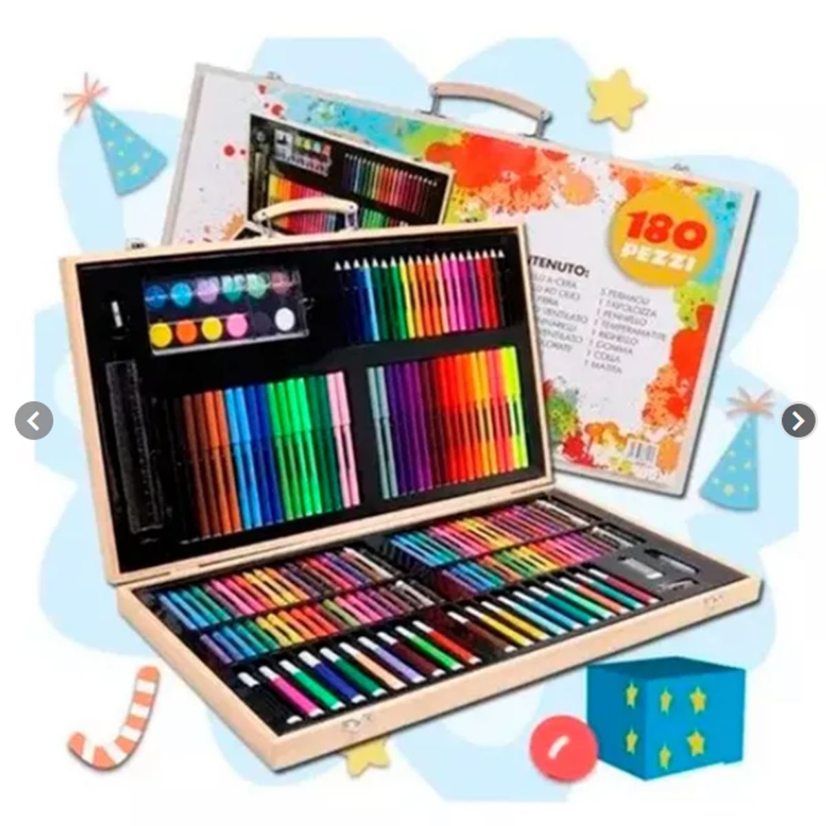GENERICO - Maleta De Madera  Set De Arte 180 Pcs Lápices Para Colorear