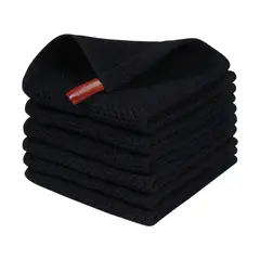 KINDA NICE - Pack 3 Paños Cocina Algodón Engrosada Honeycomb Toallas Negro