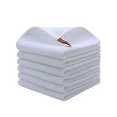 KINDA NICE - Pack 3 Paños Cocina Algodón Engrosada Honeycomb Toallas Blanco