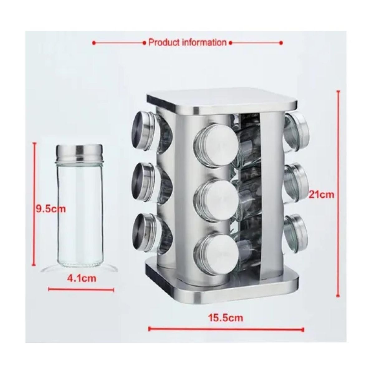 GENERICO - Organizador Condimentos Especias Giratorio 12 Frascos Cocina