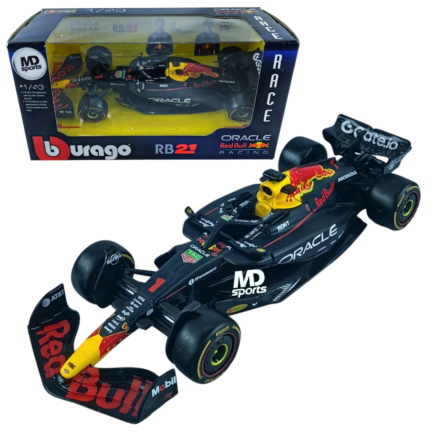 BBURAGO Auto F1 RedBull RB21 2025 #1 Max Verstappen Caja Normal 1