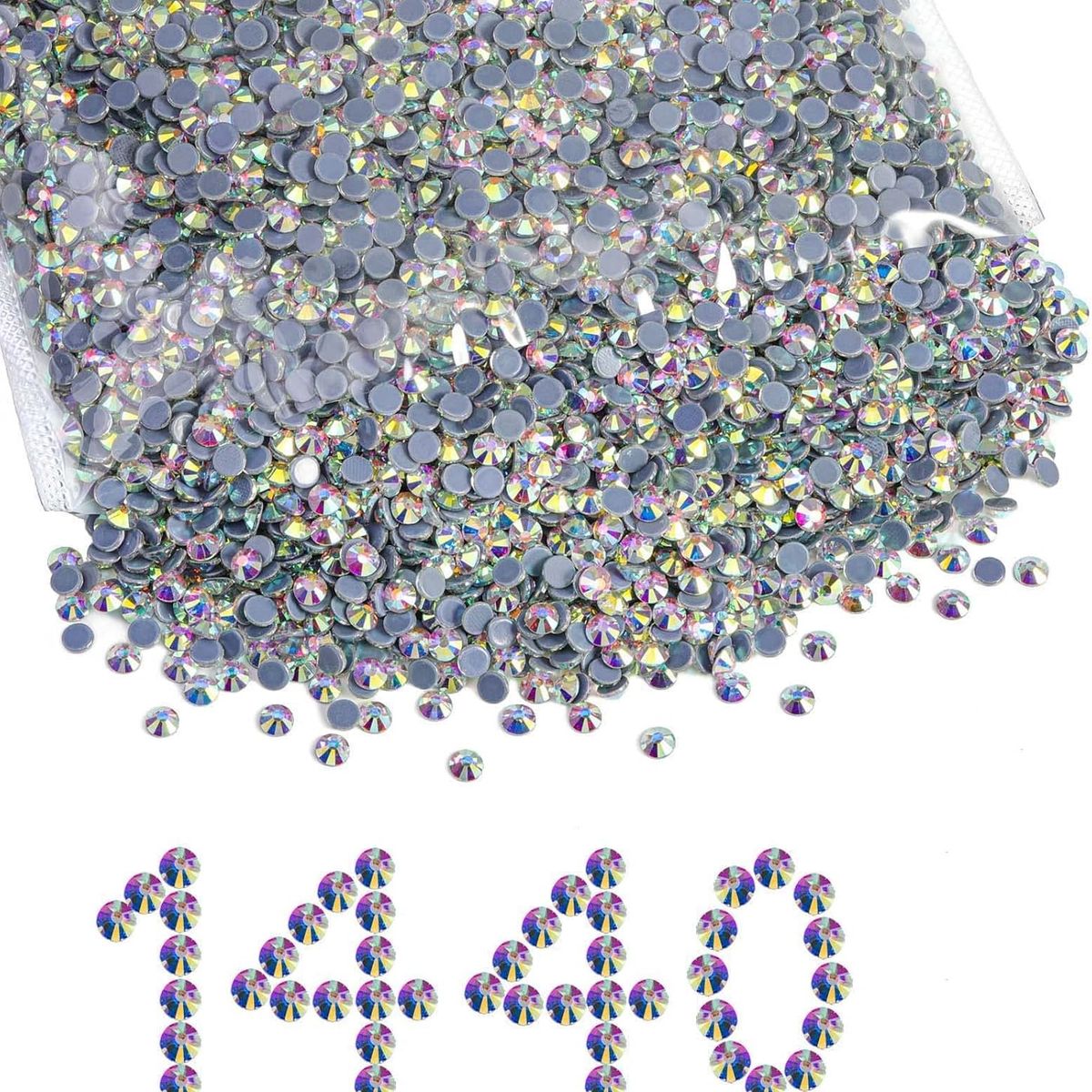 KUANGYE - 1440 piezas Cristales Ab Hotfix Strass Ss20 5mm Para Pegar Termofijar Termoadheribles Brillo