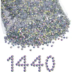 KUANGYE - 1440 piezas Cristales Ab Hotfix Strass Ss20 5mm Para Pegar Termofijar Termoadheribles Brillo