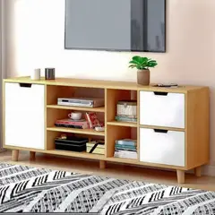 YOMYM - Mueble de TV Estilo Nórdico de 120cm en Color Madera de Arce Nórdico Para Salón