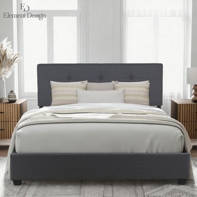 Imagen 2 del producto Base de Cama con Respaldo Acolchado 2 Plazas Gris Moderno