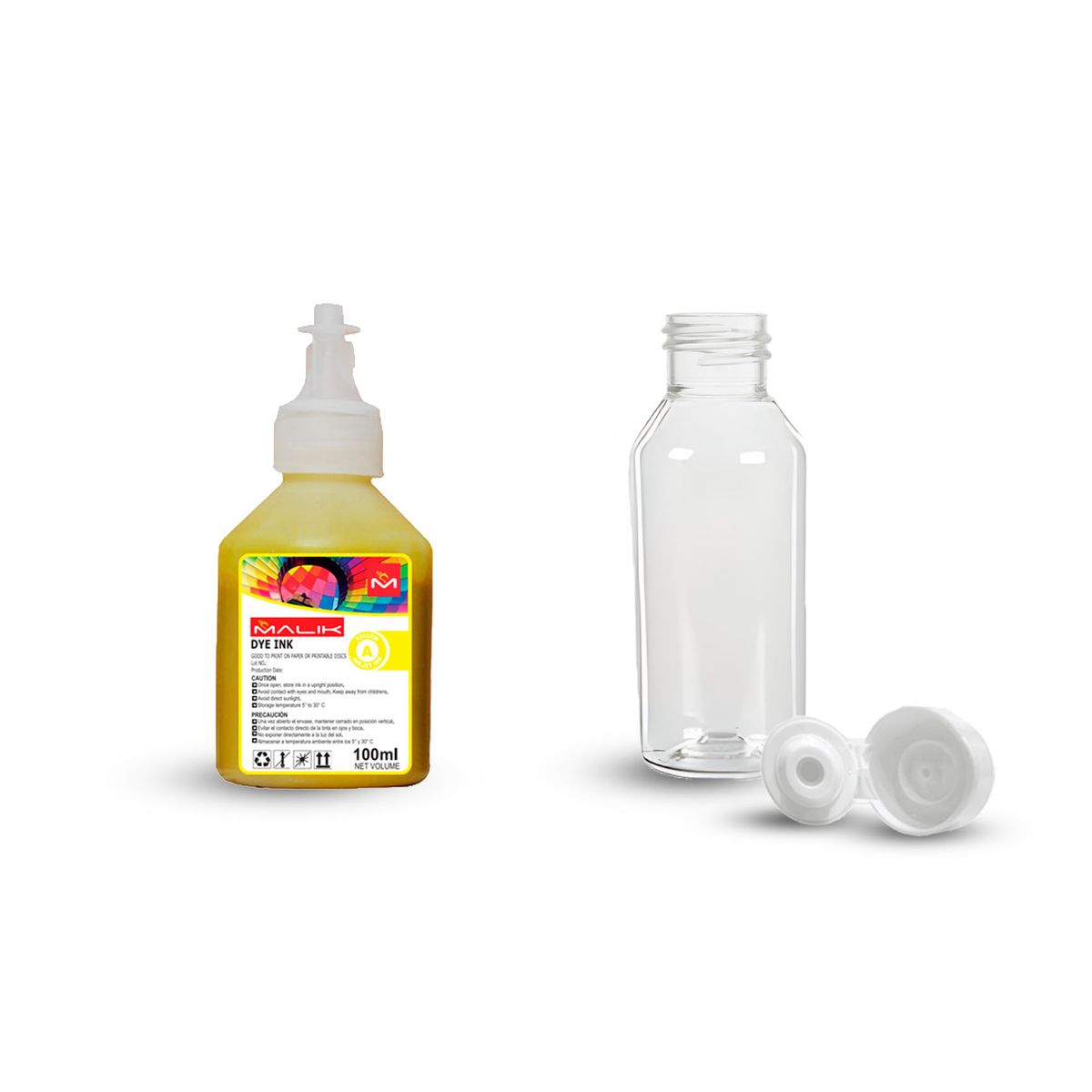 MALIK - Tinta Amarillo 100ml con Botella GT52 GT53 compatible para Hp SmartTank 530