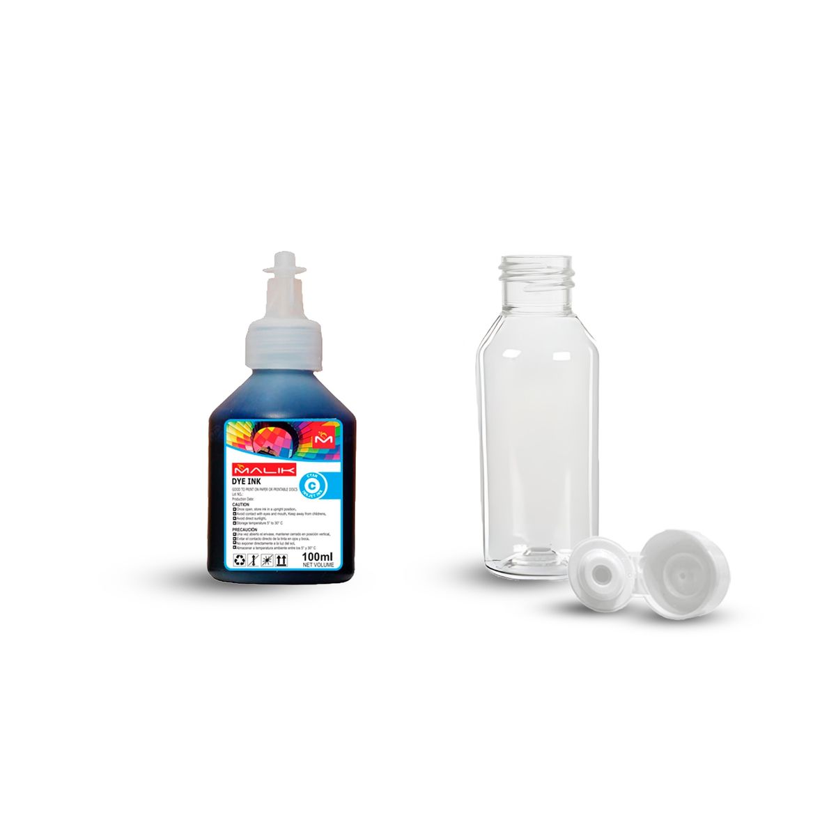 MALIK - Tinta Cyan 100ml con Botella GT52 compatible para Hp DeskJet GT 5820