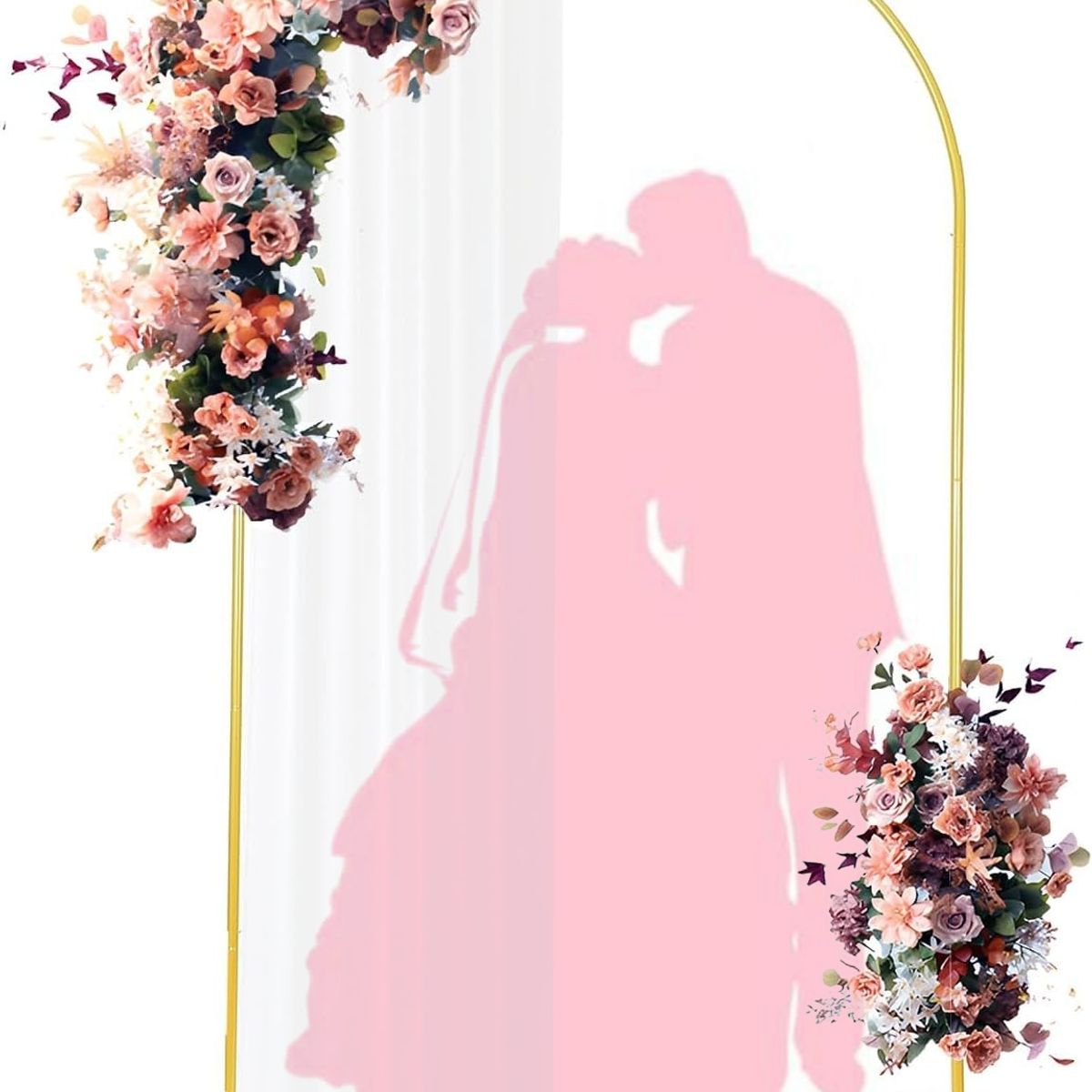 KUANGYE - Base Estructura Arco Globos Decoraciones Aro 1×2 M para Boda Cumpleaños Ceremonia Y Jardín Evento