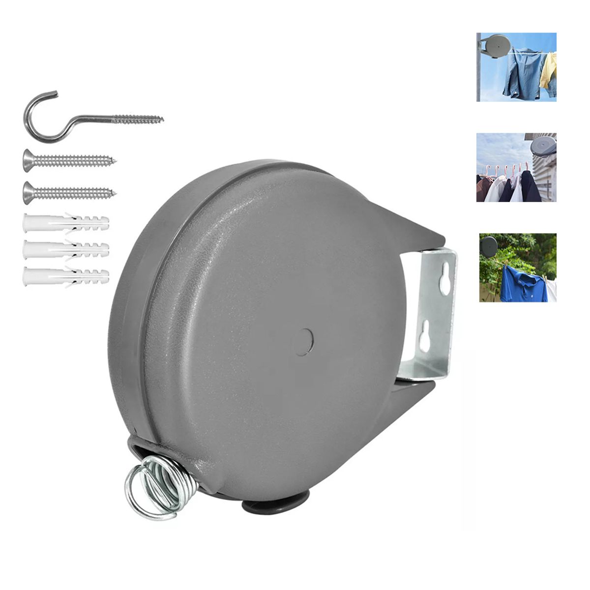 ATURE - Tendedero Retractil Ropa Colgador Pared Doble Linea 12m