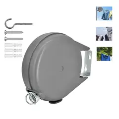 ATURE - Tendedero Retractil Ropa Colgador Pared Doble Linea 12m