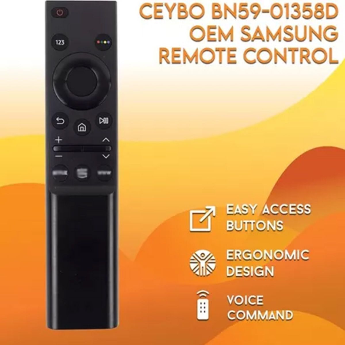 GENERICO - Control Para Samsung Smart TV Con Mando De Voz Modelo Universal